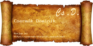 Csermák Dominik névjegykártya